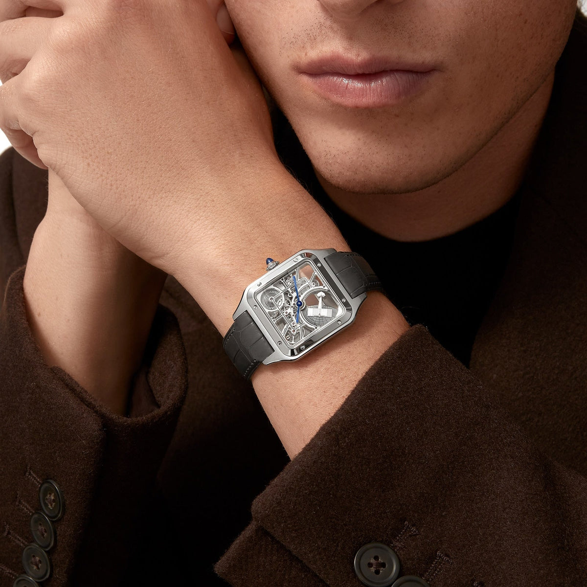 Cartier Santos-Dumont Skeleton with Micro-Rotor Large Model