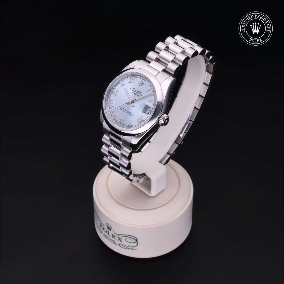 Rolex CPO DJ PLT ICE BLUE DL SMBZ PRES BRAC