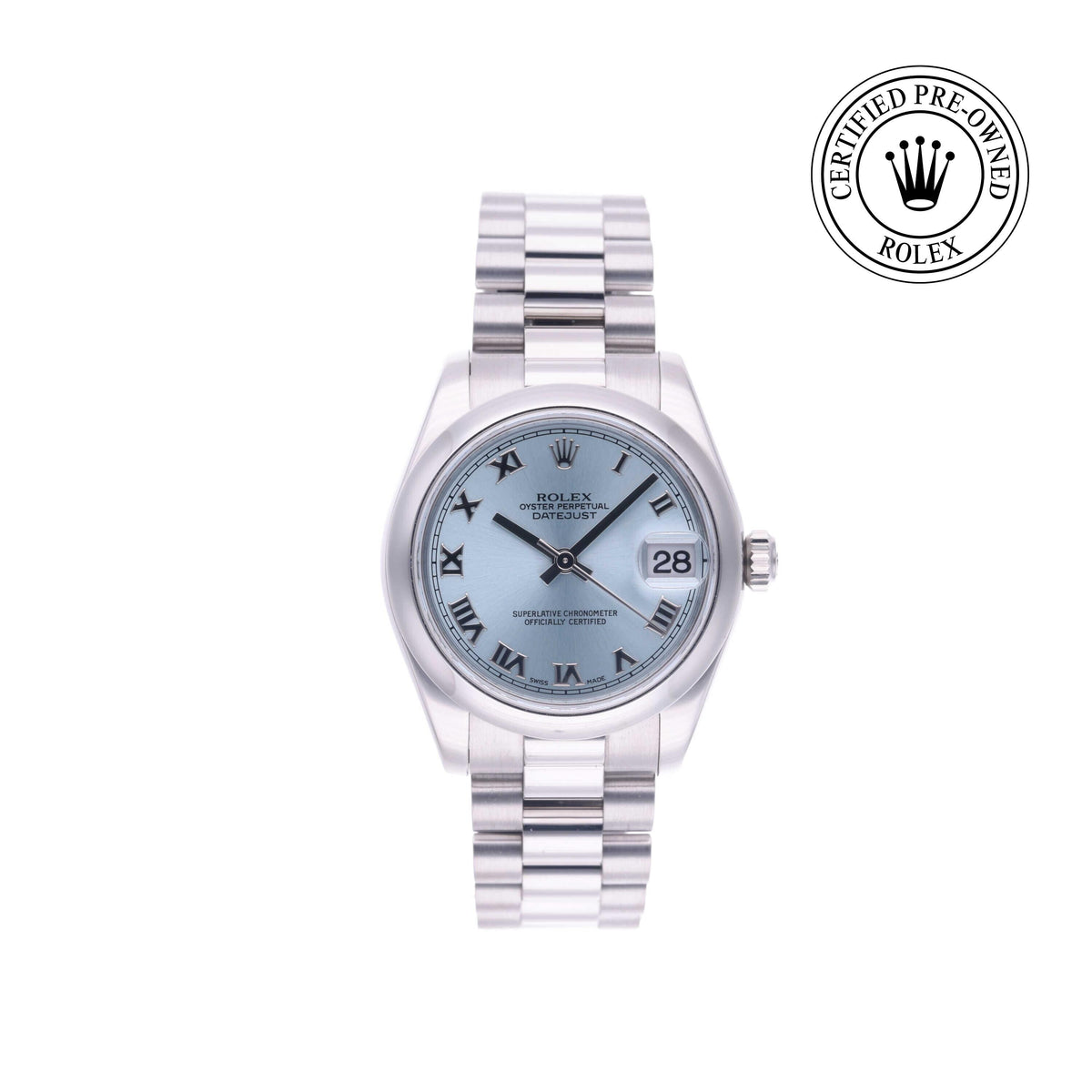 Rolex CPO DJ PLT ICE BLUE DL SMBZ PRES BRAC