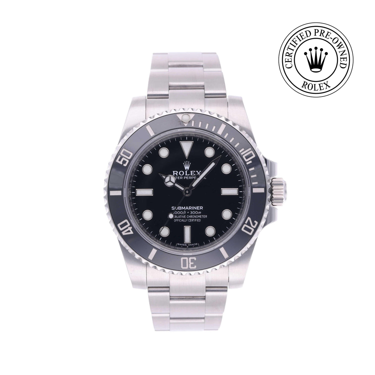 Rolex CPO SUBNONDATE SS BLKDL BLKBZ OYS BRAC