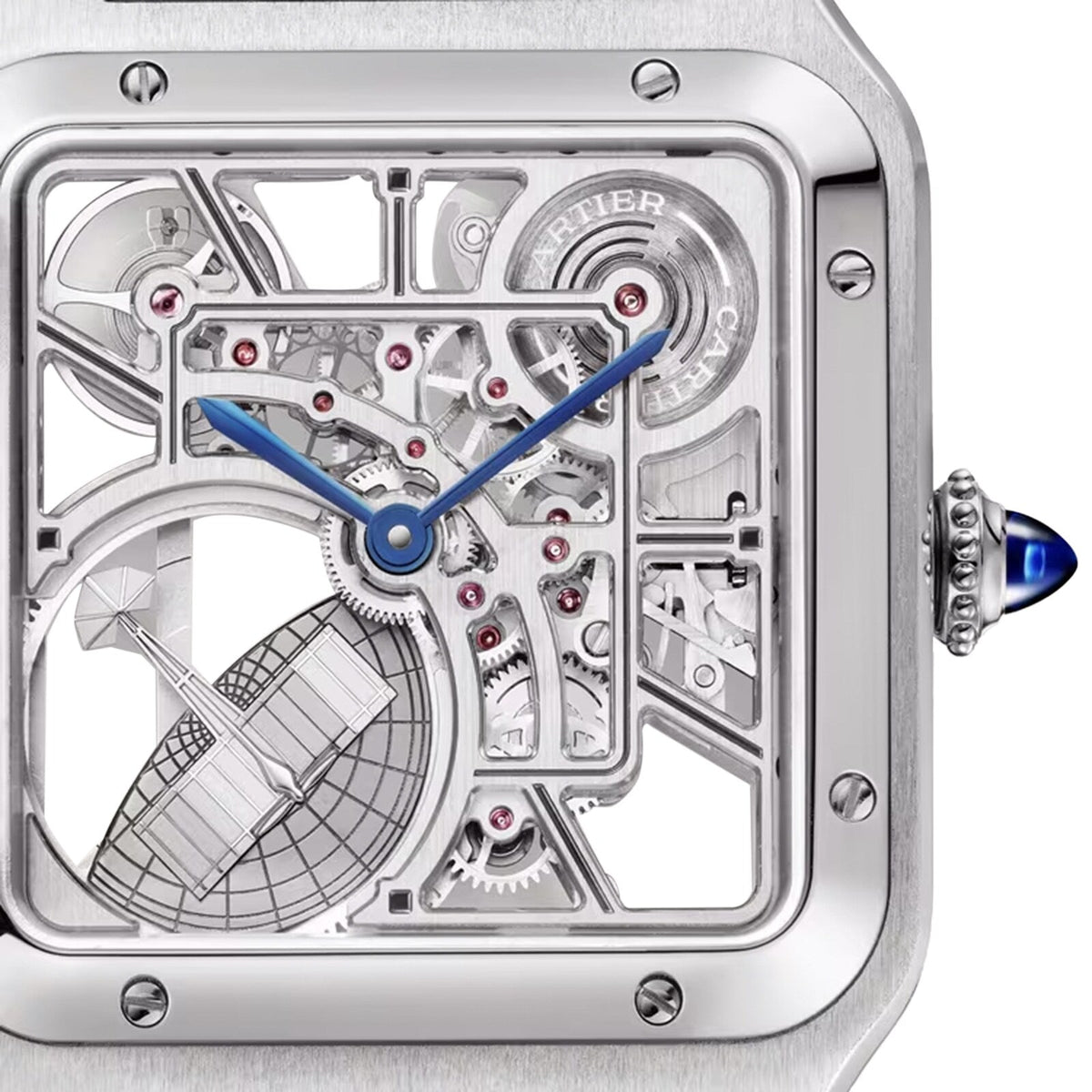 Cartier Santos-Dumont Skeleton with Micro-Rotor Large Model