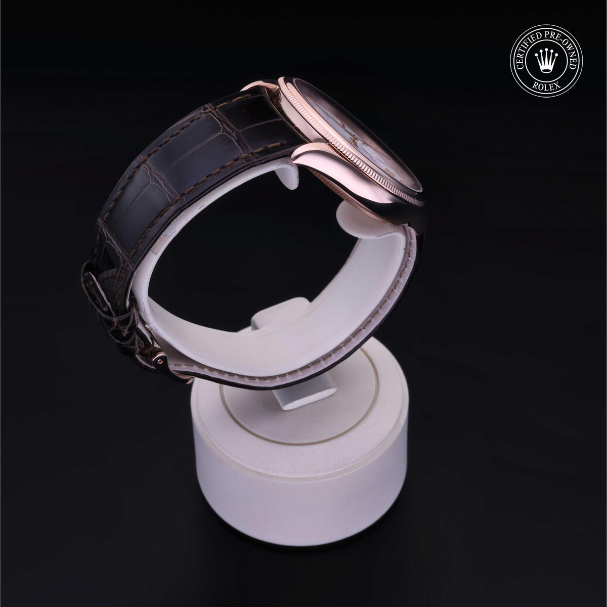 Rolex CPO CELLINI 18KR WHDL BRWN ST